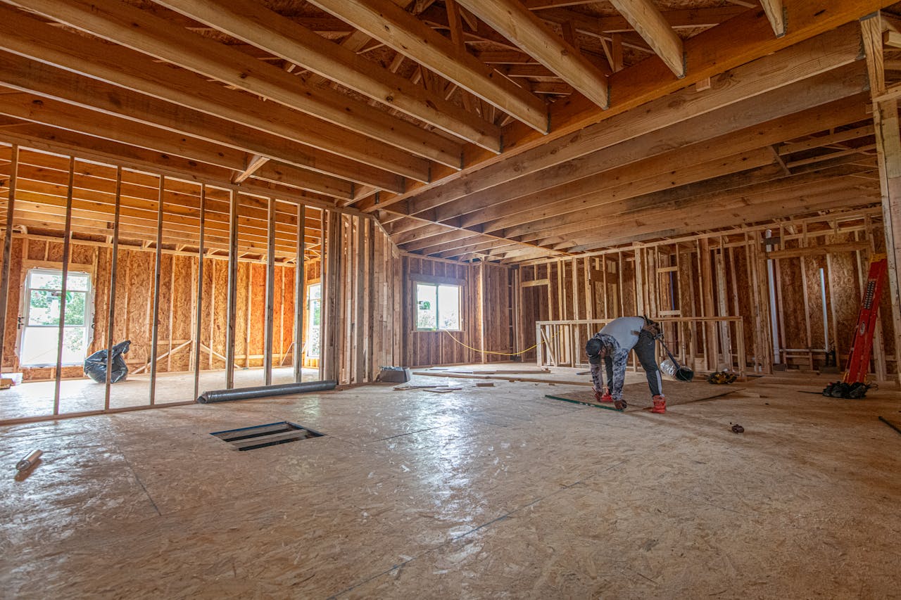 Interior view of a residential home under construction in The Colony, Texas.